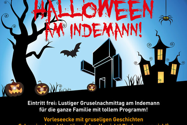 Happy Halloween am Indemann - gruselig gestaltetes Plakat